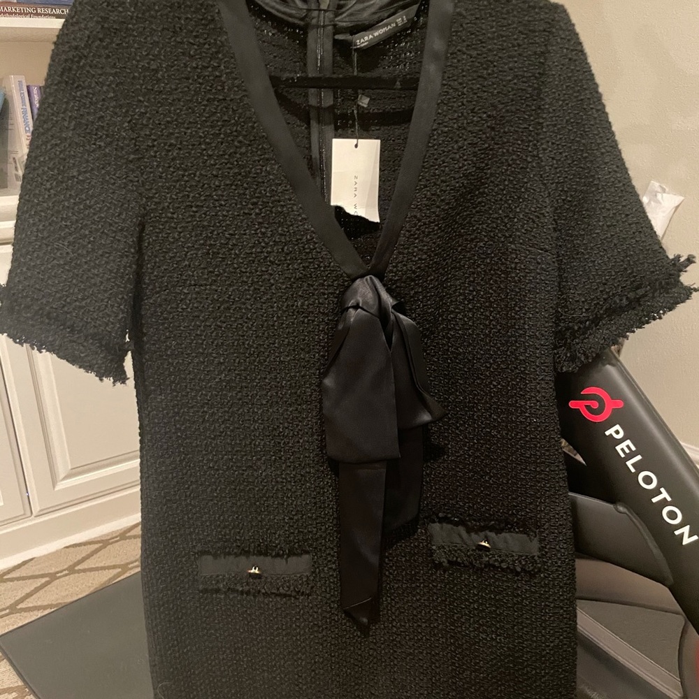 Zara Black Tweed Mini Dress